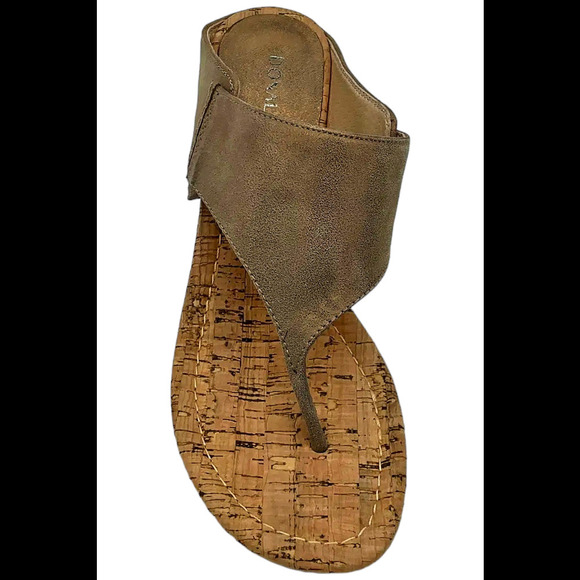 Donald Pliner Women's Malone Metallic Wedge Slip On Sandals Bronze - Medium - Picture 2 of 3